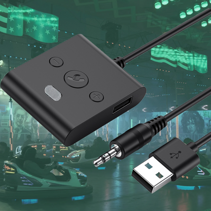 Car wireless receiver, support music playback, hands-free calls, voice navigation, plug and play, compatible with all models, USB power supply, the liberation of the old car without bluetooth playback music trouble