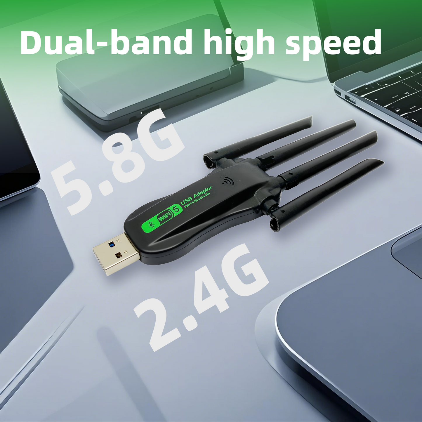 BT + WIFI, dual-integrated version of the wireless card, compatible with both Bluetooth and RF WIFI functions, plugged in at the same time you can connect the Bluetooth keyboard and mouse, as well as can use the wireless wifi function