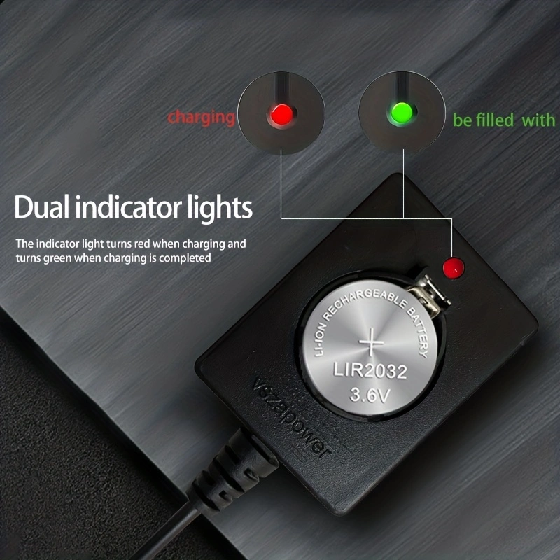 纽扣电池LIR2032充电器，替代CR2032，可以充放电500次，电量45ML