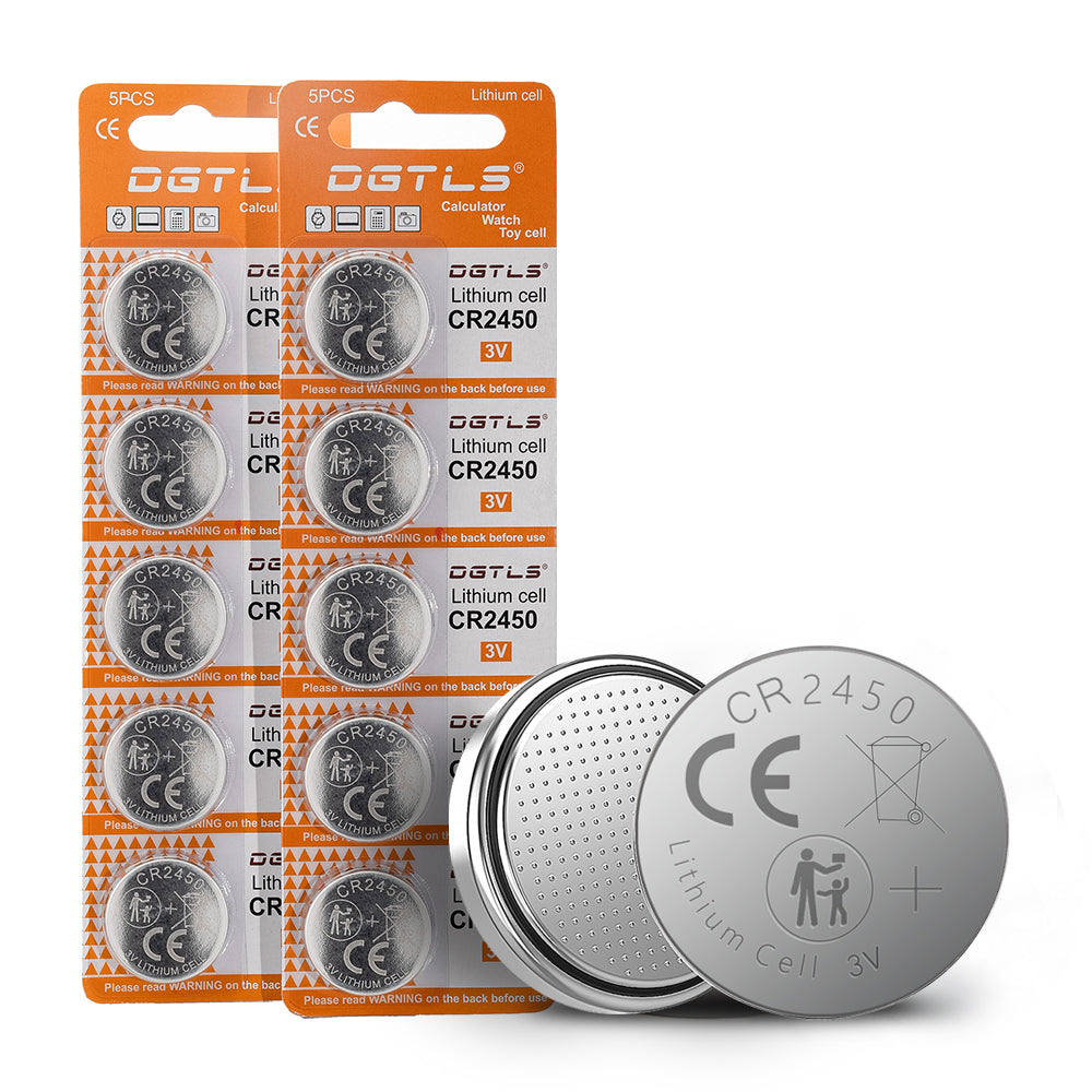 10pcs CR2450 button cell batteries, suitable for small electronic products, ultra-long life, full of power