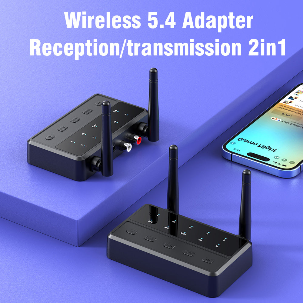 Dual antenna receiver, receiving and transmitting two-in-one, long-distance transmission, built-in multi-audio decoding, high-definition sound quality, seconds into wireless audio, AUX connected to the car, navigation playback/listening to music