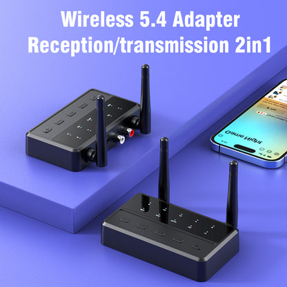 Dual antenna receiver, receiving and transmitting two-in-one, long-distance transmission, built-in multi-audio decoding, high-definition sound quality, seconds into wireless audio, AUX connected to the car, navigation playback/listening to music