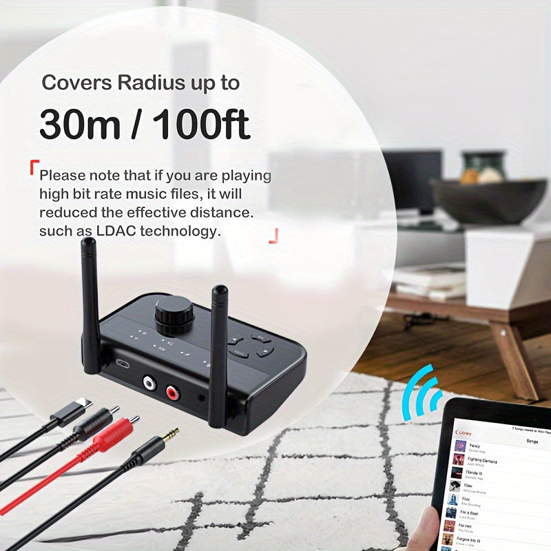 5.3USB Wireless Dual Antenna 2-in-1 Receiver Wireless Audio Adapter with TYEP-C Interface Car Computer Speaker Music Receiving, let the traditional audio become wireless audio in seconds, enjoy lossless music