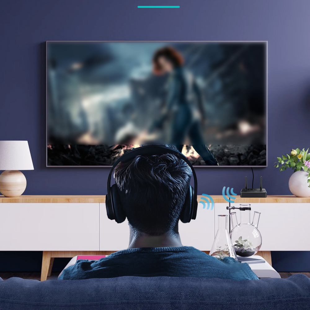 Dual antenna receiver, receiving and transmitting two-in-one, long-distance transmission, built-in multi-audio decoding, high-definition sound quality, seconds into wireless audio, AUX connected to the car, navigation playback/listening to music