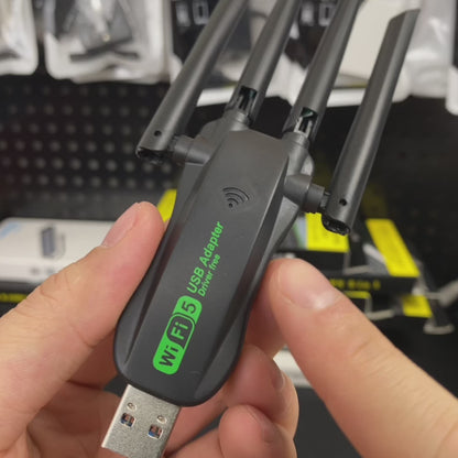 Four-Antenna High-Speed 1300M Dual-Band Concurrent Card, Plug And Play, Not Hot, No Driver Required.