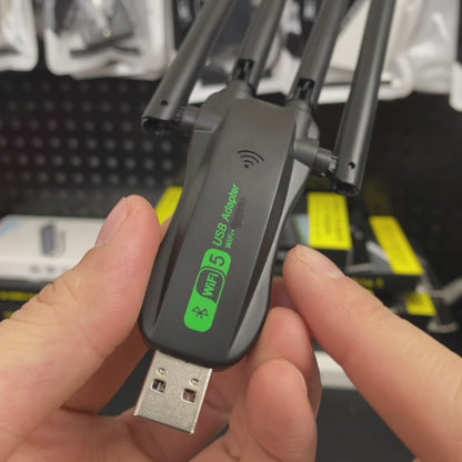 BT + WIFI, dual-integrated version of the wireless card, compatible with both Bluetooth and RF WIFI functions, plugged in at the same time you can connect the Bluetooth keyboard and mouse, as well as can use the wireless wifi function